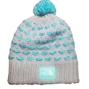 The North Face Girls Chunky Pom Beanie size S/P  Gray Youth Junior